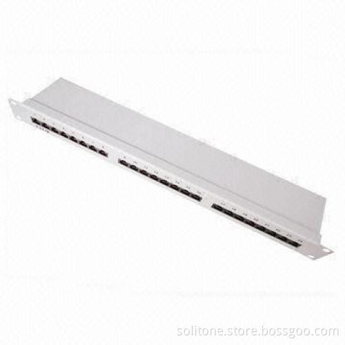24-port Cat5e FTP Patch Panel, Suitable for Wiring Systems